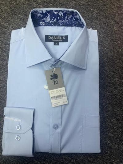 Light Blue Men's Long Sleeves Dress Shirt