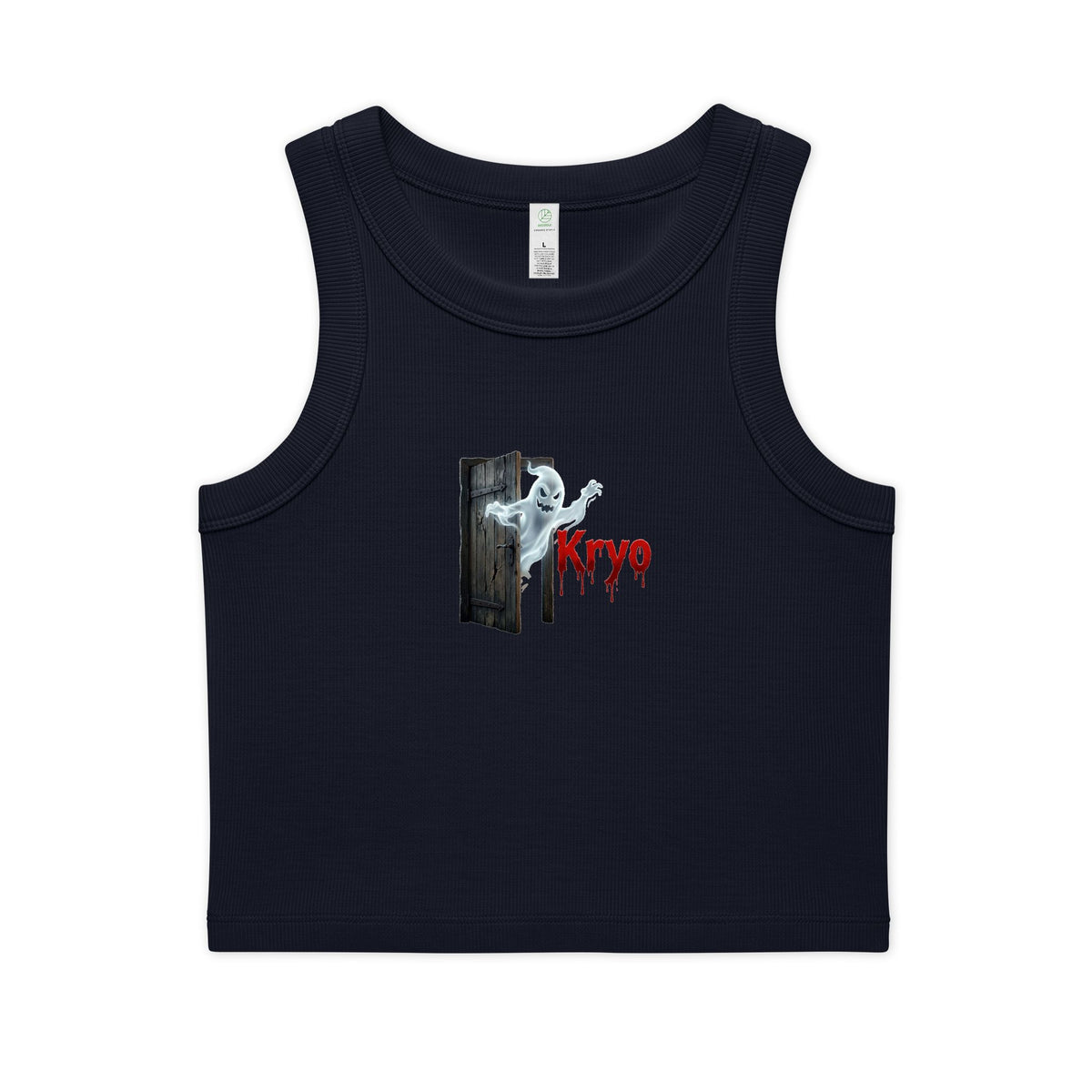 Creepy Ghost Crop Tank — "Kryo" Ribbed Organic Women's Tank