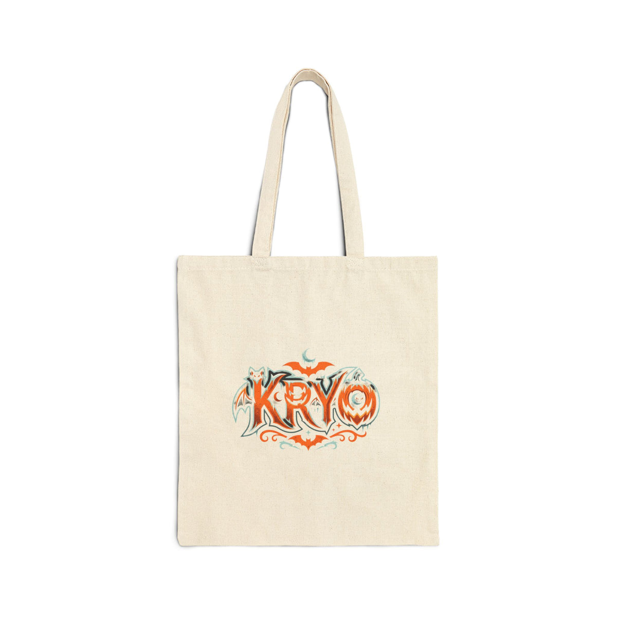 Tote Bag - KRYO Vintage Halloween Pumpkin Lettering Canvas Tote