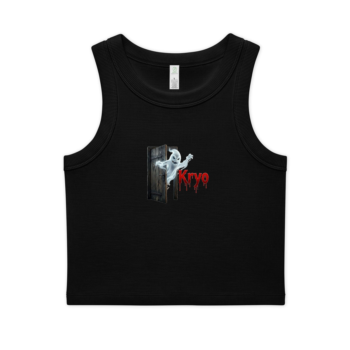 Creepy Ghost Crop Tank — "Kryo" Ribbed Organic Women's Tank