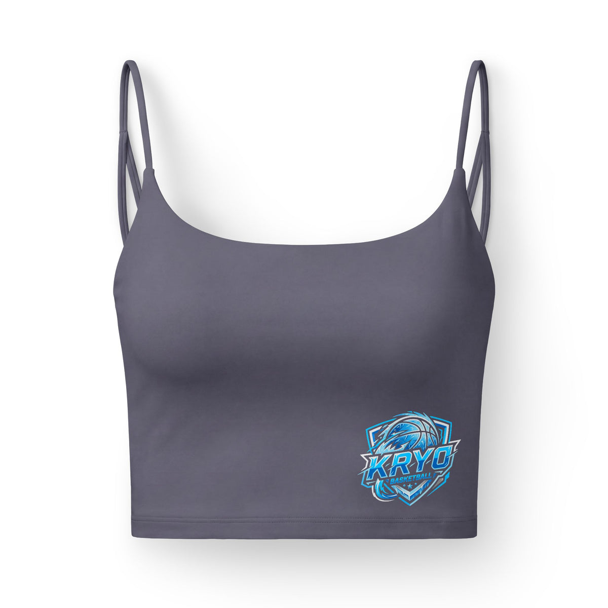 KRYO Basketball Women's Luxe Sports Bra — Lightweight Strappy Crop with Ice Logo