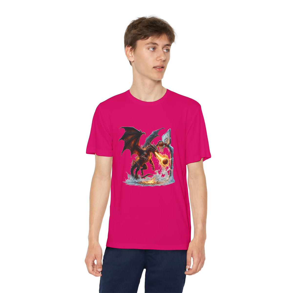 Dragon Basketball Youth Tee — Fiery Court Fantasy Shirt