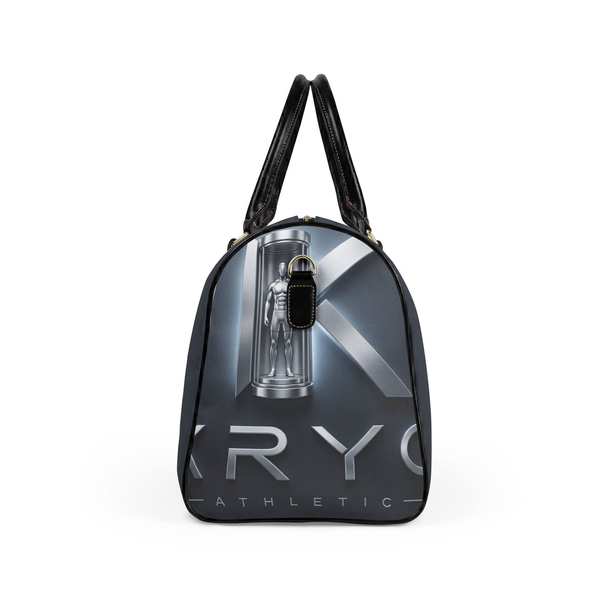 KRYO Futuristic Travel Bag — Faux Leather Weekender with Cryo Capsule Design