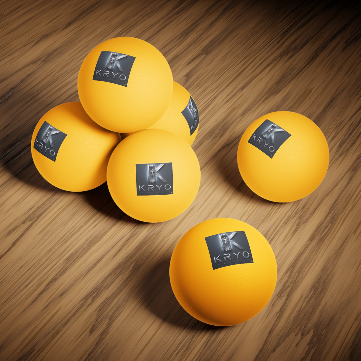 Kryo Ping Pong Balls – Pack of 6 Orange Table Tennis Balls with Kryo Logo