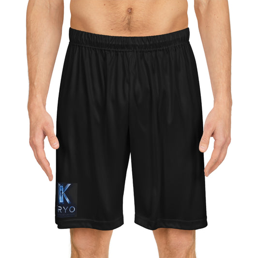 Kryo Black Basketball Shorts — Lightweight Athletic AOP Performance Shorts