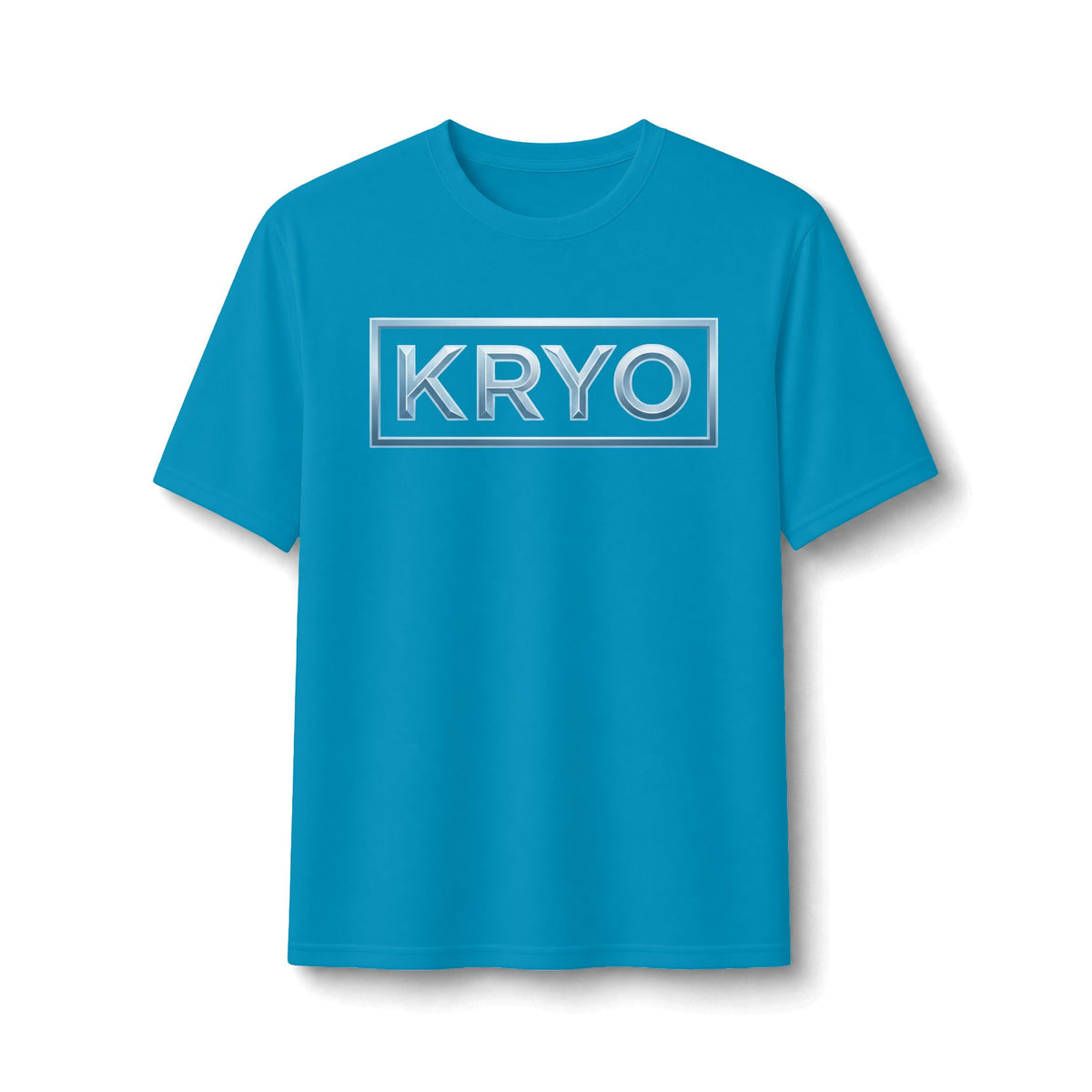 KRYO Blue Logo Performance Tee — Lightweight Athletic Shirt with Frosted Logo