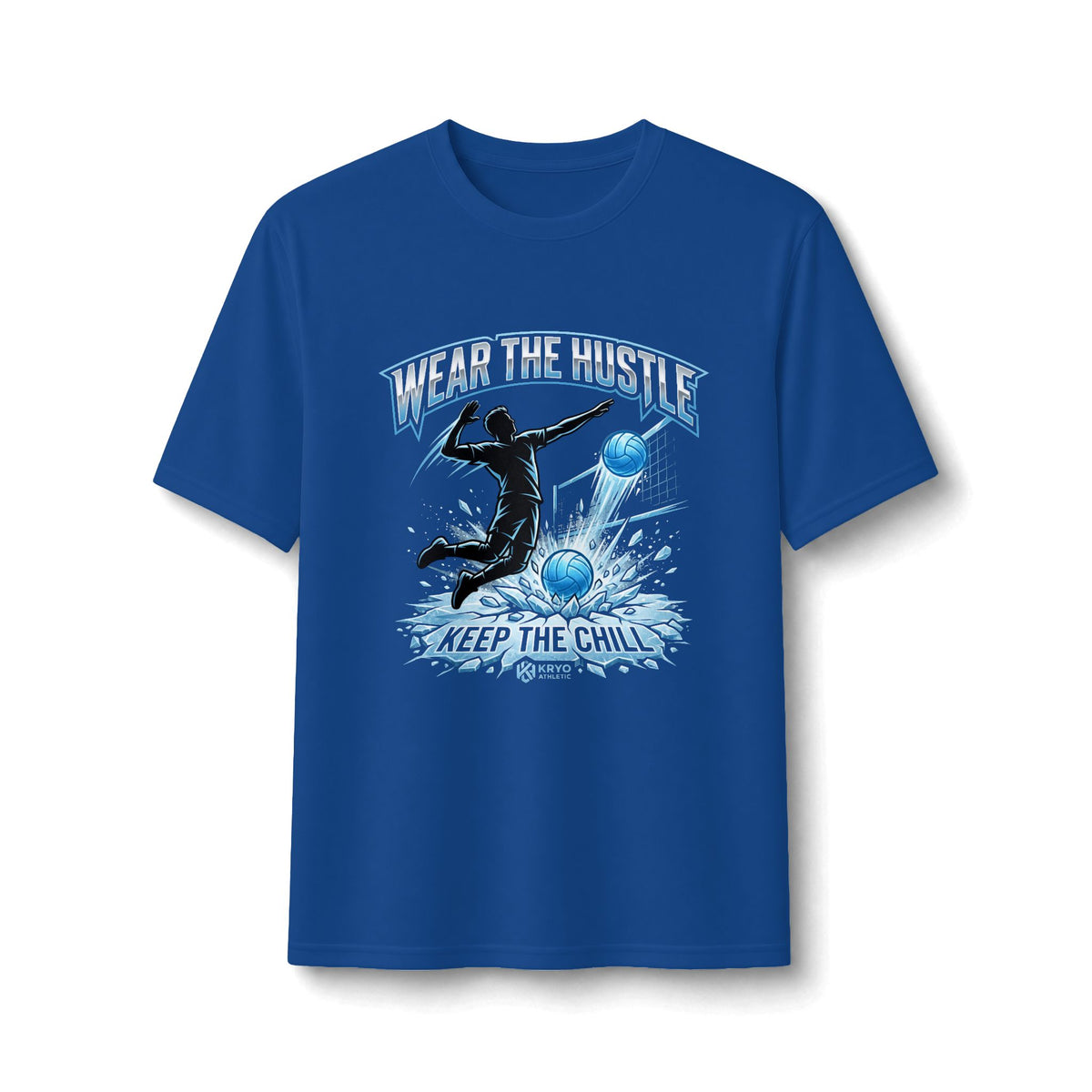 Volleyball Hustle Performance Tee — "Wear the Hustle" Athletic Soccer Shirt