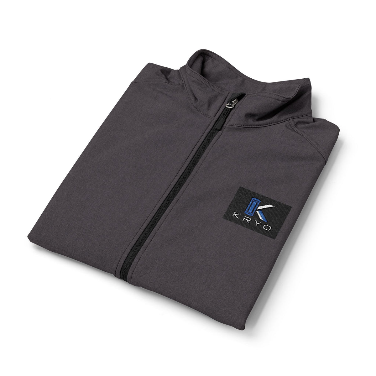 Men's Kryo Soft Shell Vest — Blue 'K' Logo Chest Patch, Windproof Layer for Casual & Workwear