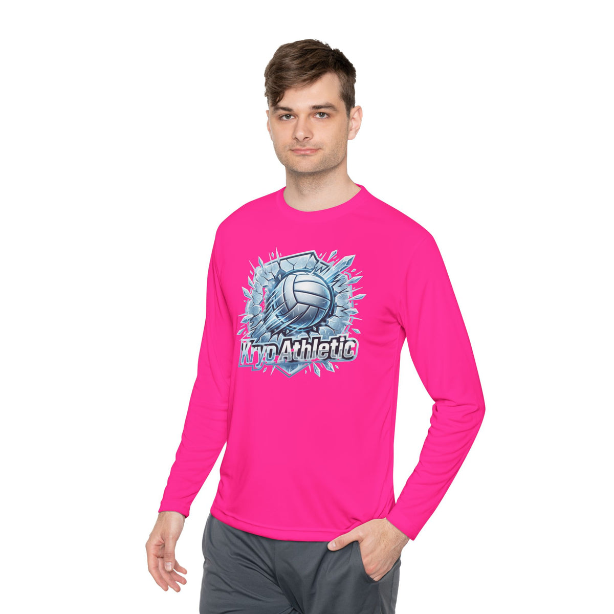 Volleyball Athlete Long Sleeve Tee — ‘Kyn Athletic’ Ice Burst Design