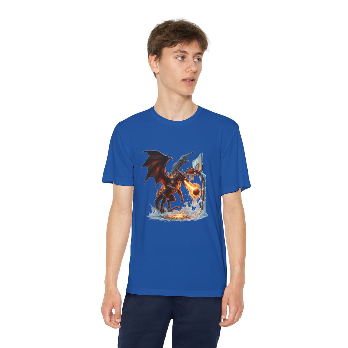Dragon Basketball Youth Tee — Fiery Court Fantasy Shirt