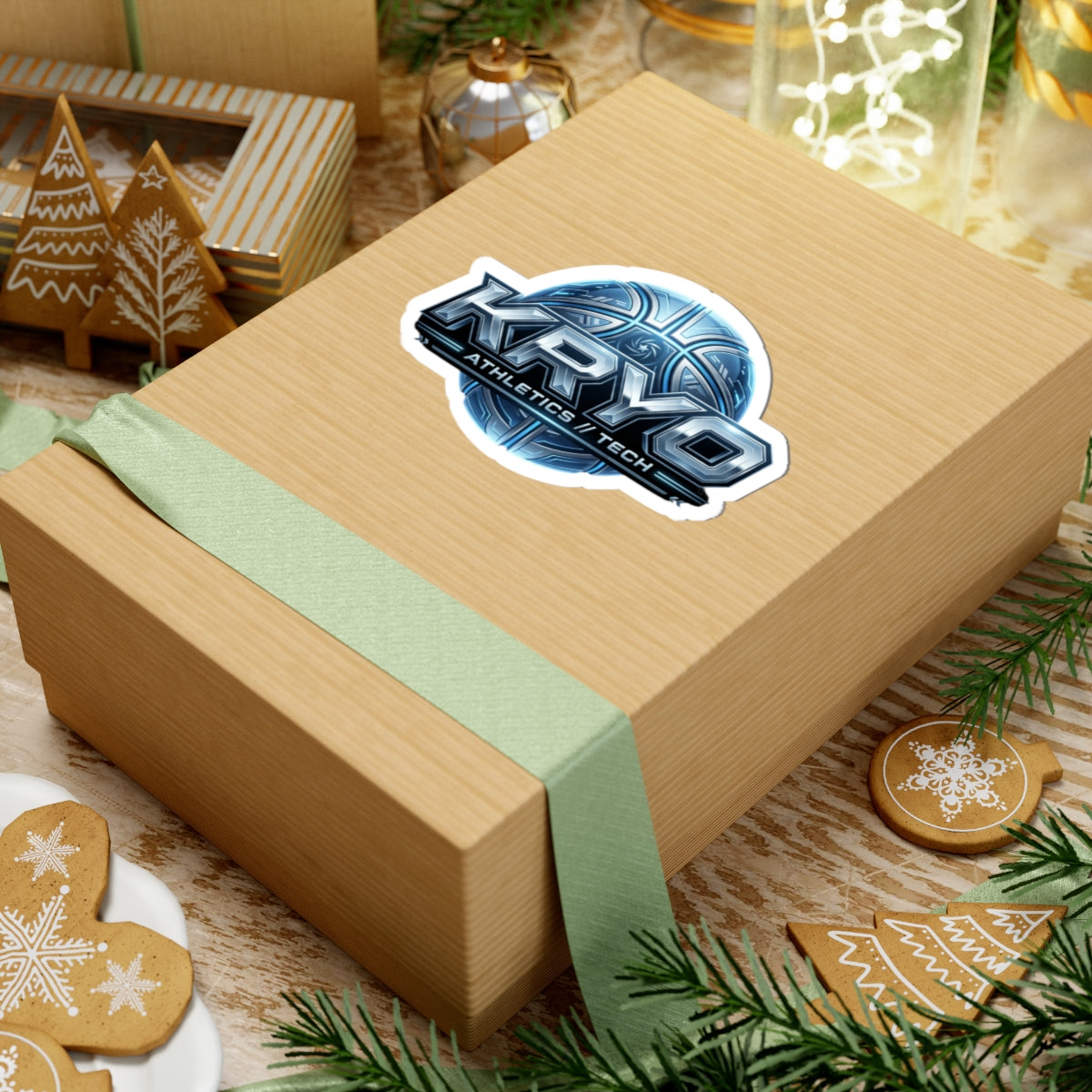 Kryo Athletics // Tech Logo Sticker — Metallic Blue Gaming & Sports Decal (Kiss-Cut)