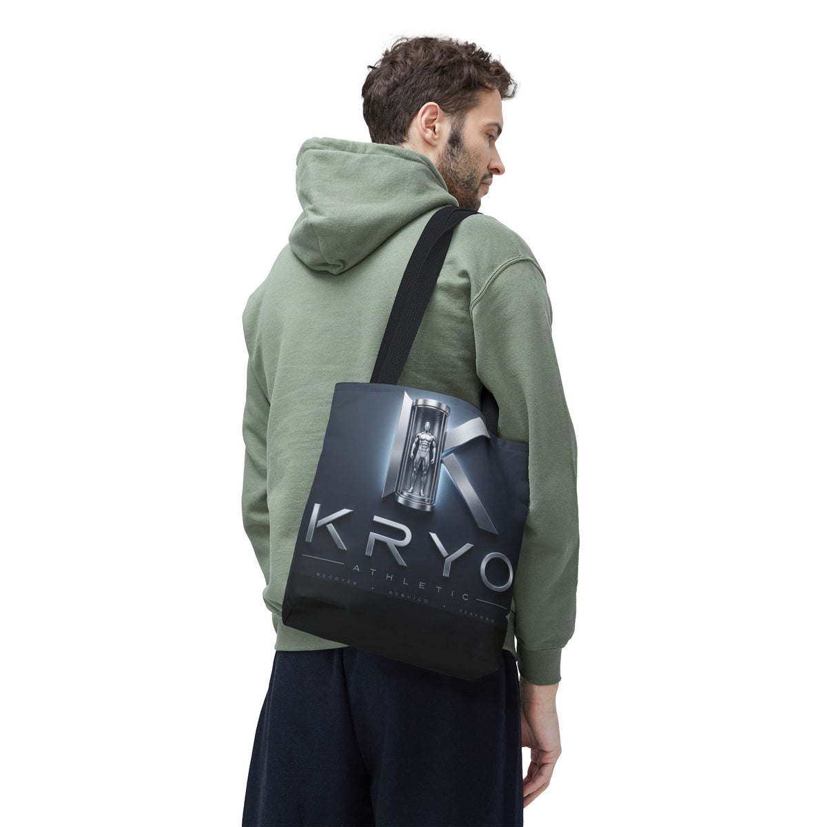 KRYO Athletic Logo Tote Bag – Futuristic Metallic Gym Tote