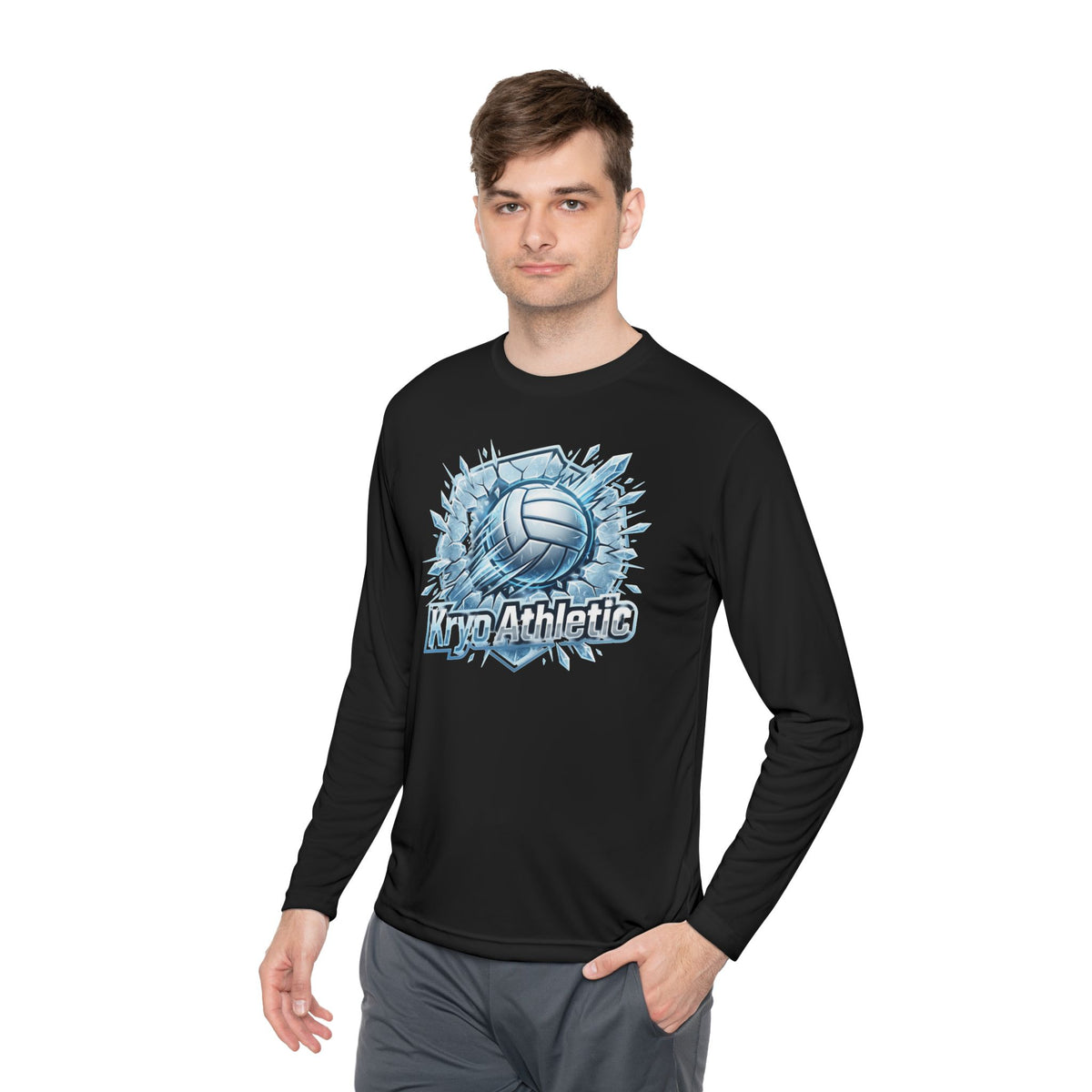 Volleyball Athlete Long Sleeve Tee — ‘Kyn Athletic’ Ice Burst Design