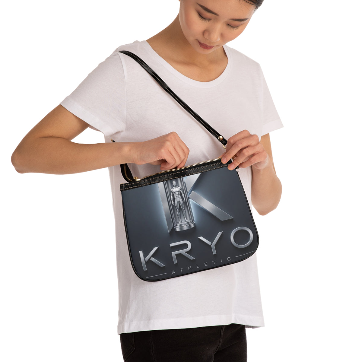Kryo Athletic Small Shoulder Bag – Futuristic Cryotherapy Logo Purse