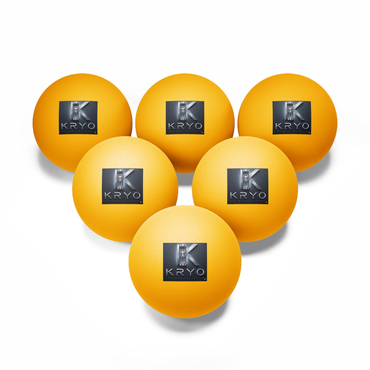 Kryo Ping Pong Balls – Pack of 6 Orange Table Tennis Balls with Kryo Logo