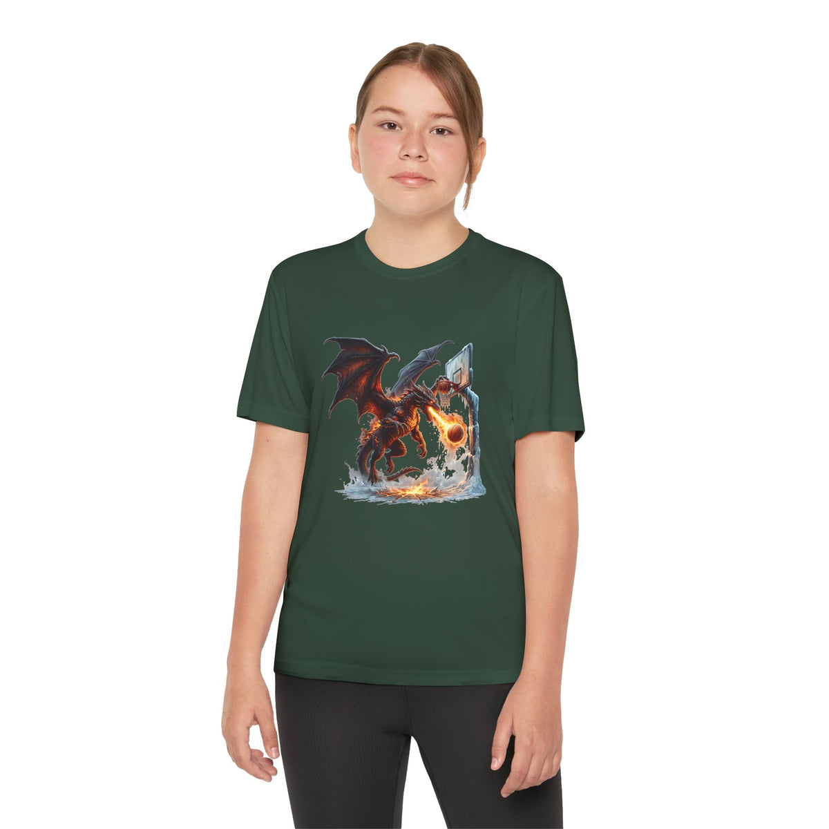 Dragon Basketball Youth Tee — Fiery Court Fantasy Shirt