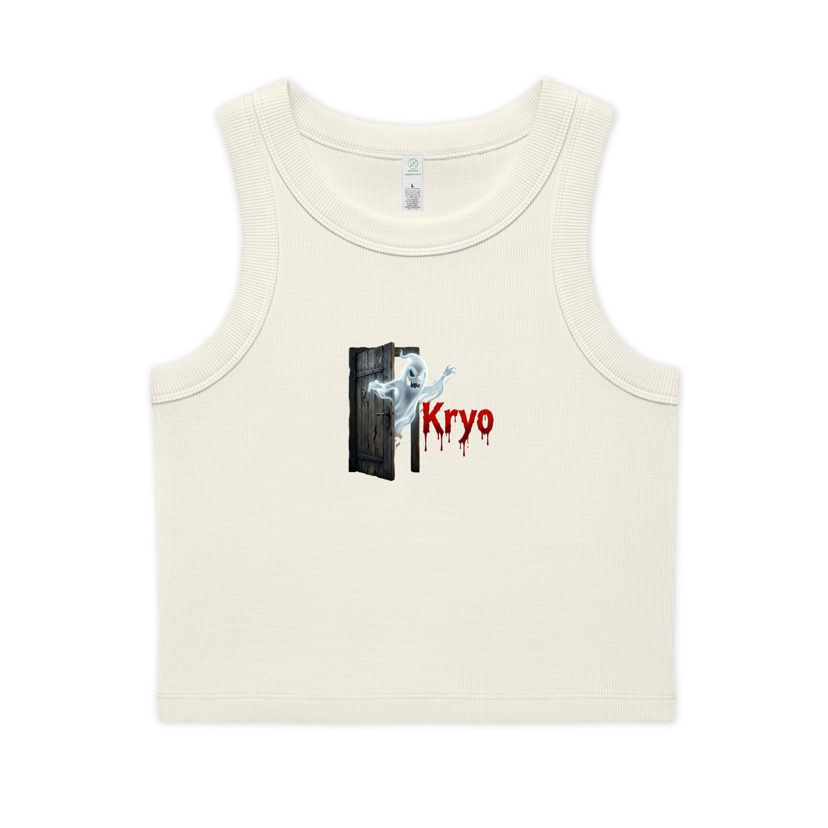 Creepy Ghost Crop Tank — "Kryo" Ribbed Organic Women's Tank