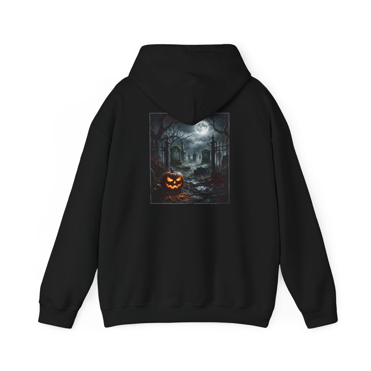 Hoodie — Halloween Haunted House Pumpkin Graphic