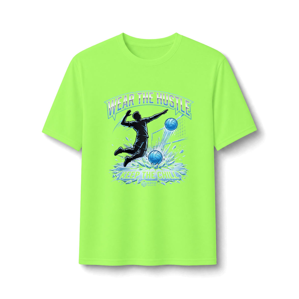 Volleyball Hustle Performance Tee — "Wear the Hustle" Athletic Soccer Shirt