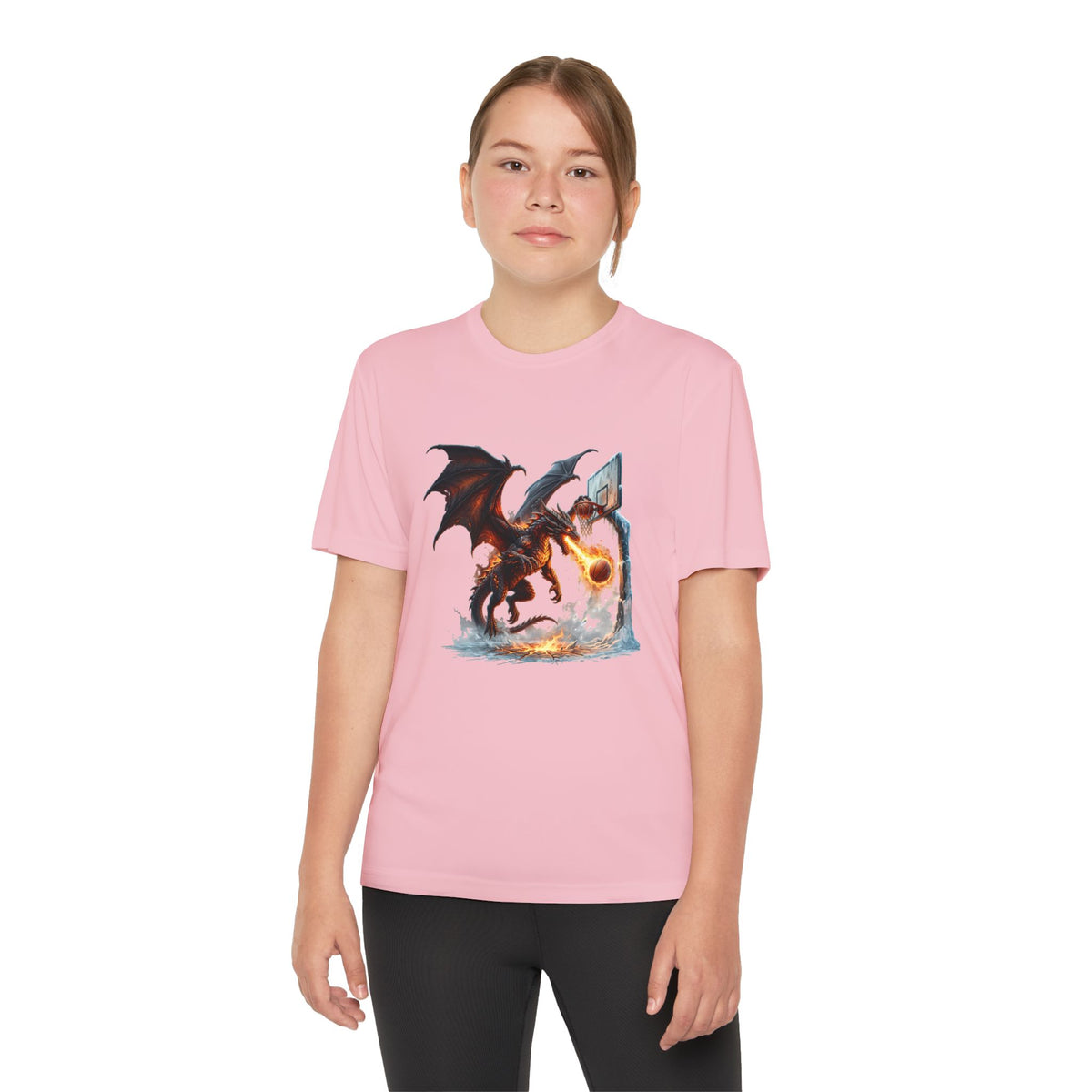 Dragon Basketball Youth Tee — Fiery Court Fantasy Shirt