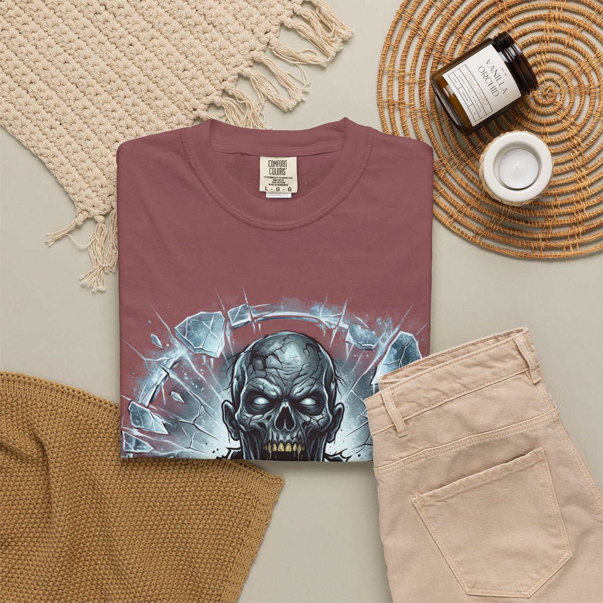 KRYO Skull Graphic T-Shirt — Horror Zombie Illustration Tee