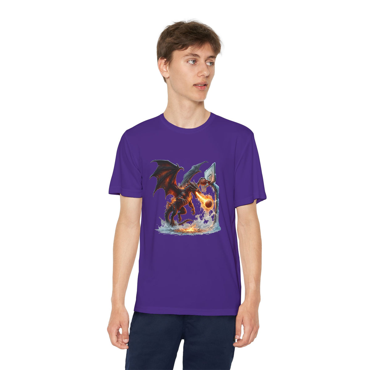 Dragon Basketball Youth Tee — Fiery Court Fantasy Shirt