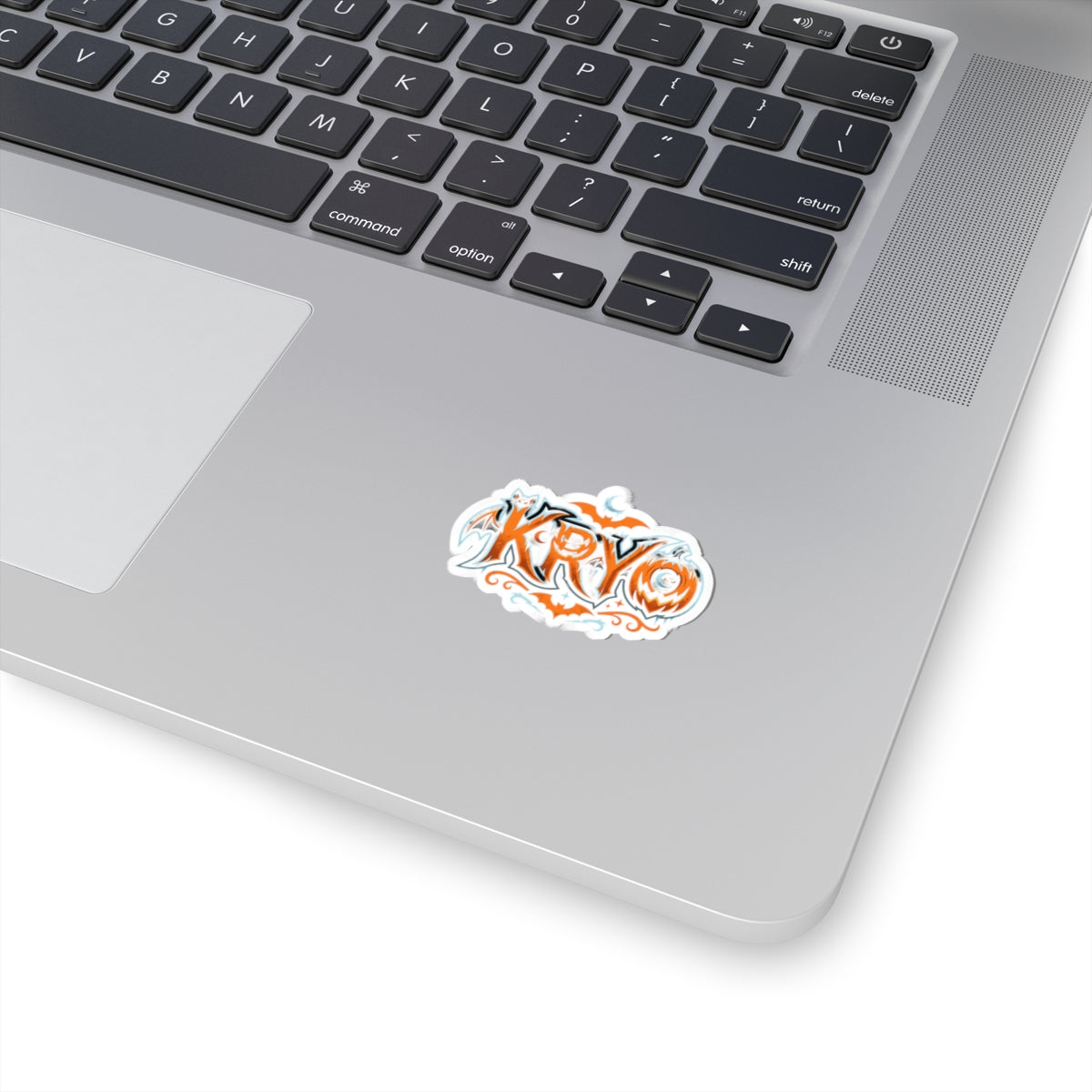Halloween 'KRYO' Kiss-Cut Sticker — Spooky Orange Bat Design