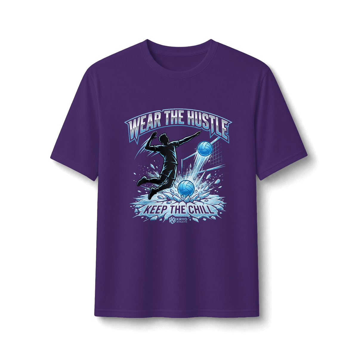 Volleyball Hustle Performance Tee — "Wear the Hustle" Athletic Soccer Shirt