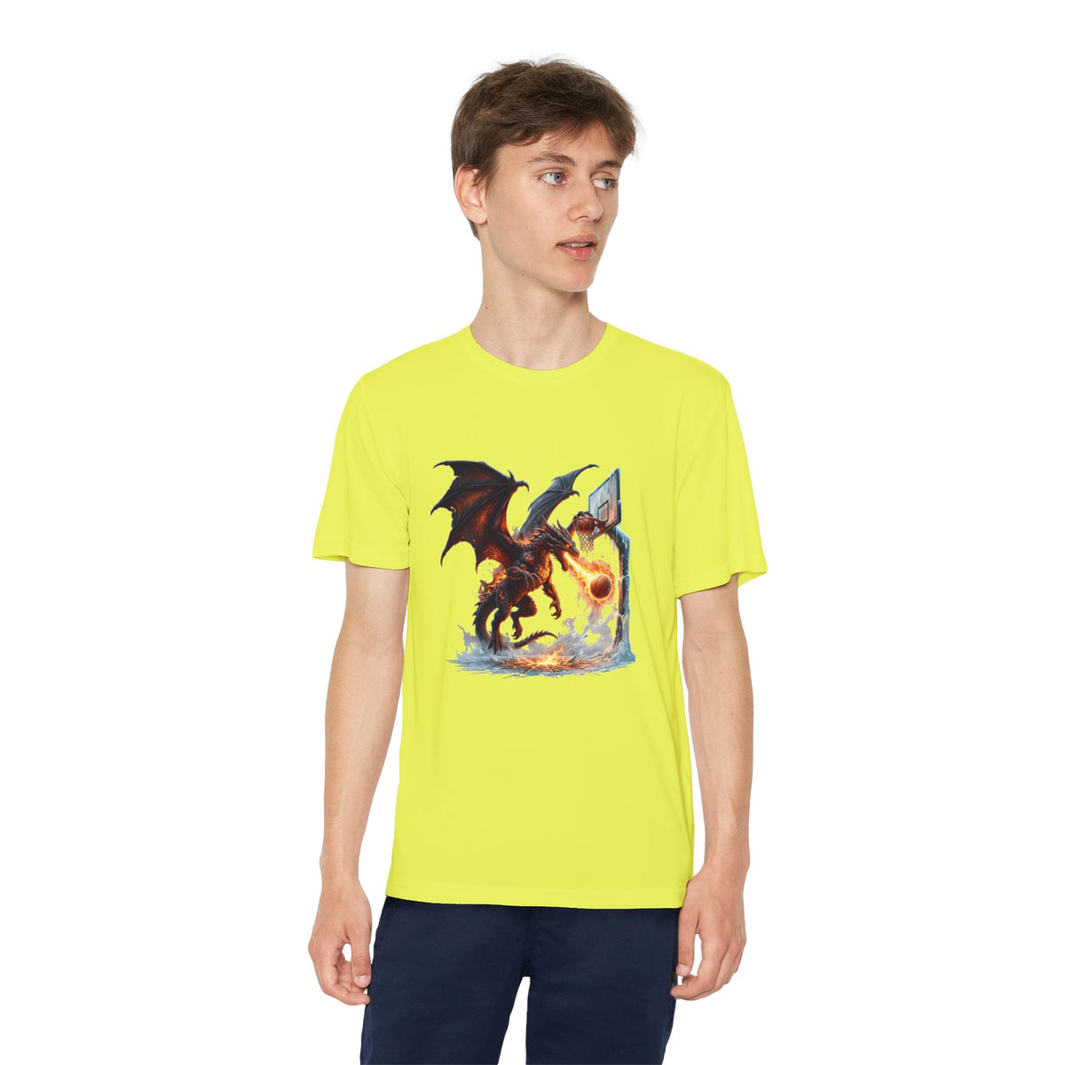 Dragon Basketball Youth Tee — Fiery Court Fantasy Shirt