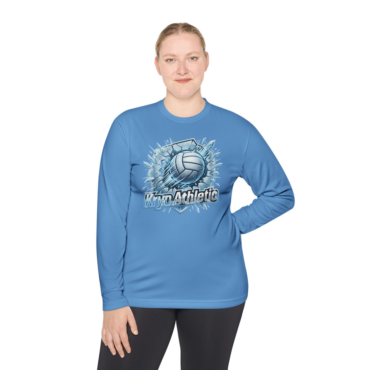 Volleyball Athlete Long Sleeve Tee — ‘Kyn Athletic’ Ice Burst Design