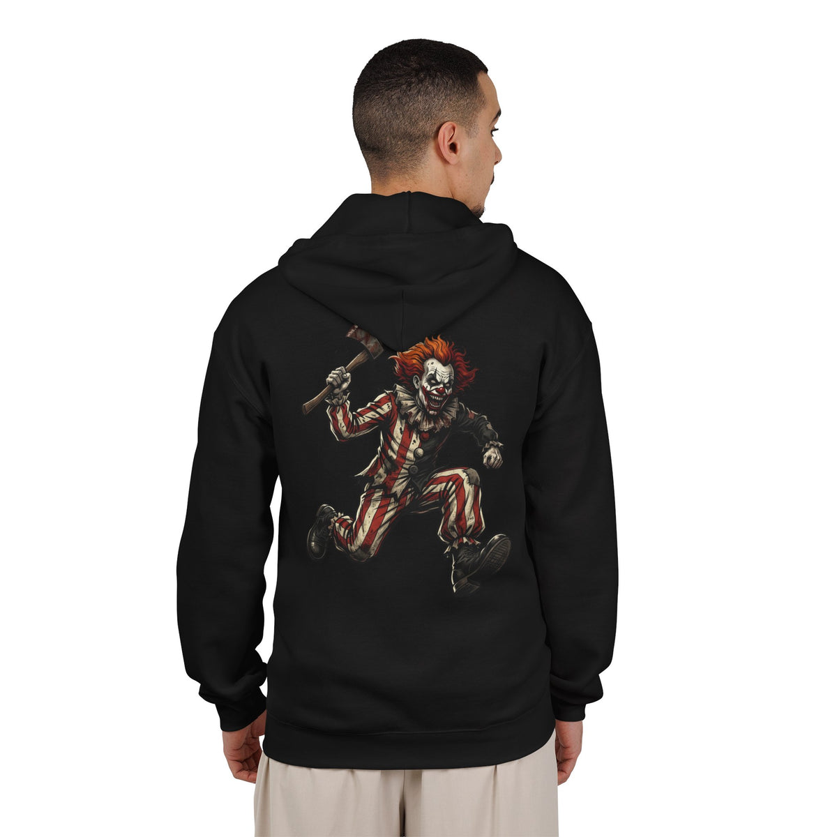 Kryo Creepy Clown Zip Hoodie – Vintage Horror Graphic Full‑Zip Sweatshirt