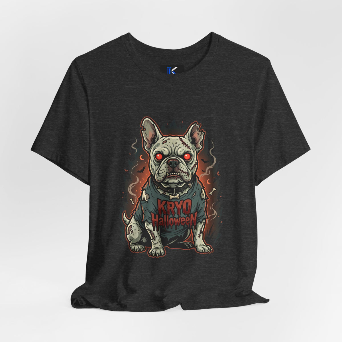 KRYO Halloween Zombie Dog T-Shirt — Creepy French Bulldog Graphic Tee