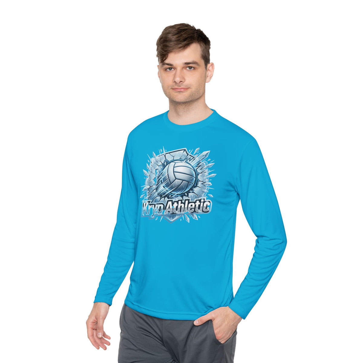 Volleyball Athlete Long Sleeve Tee — ‘Kyn Athletic’ Ice Burst Design