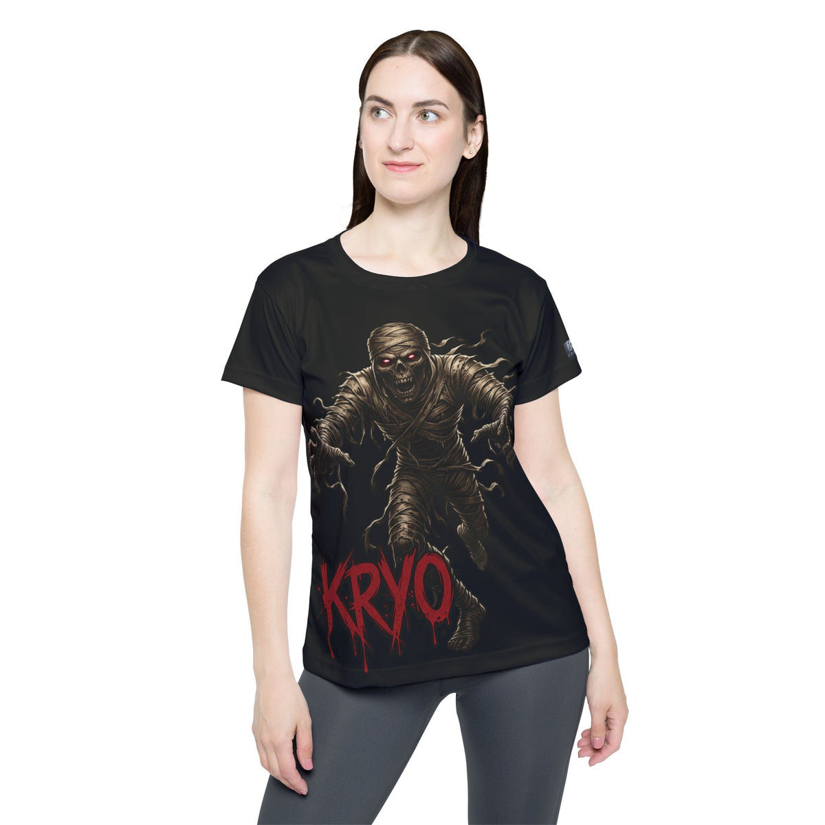 Kryo Mummy Graphic Women’s Sports Jersey — Spooky Halloween Athletic Tee