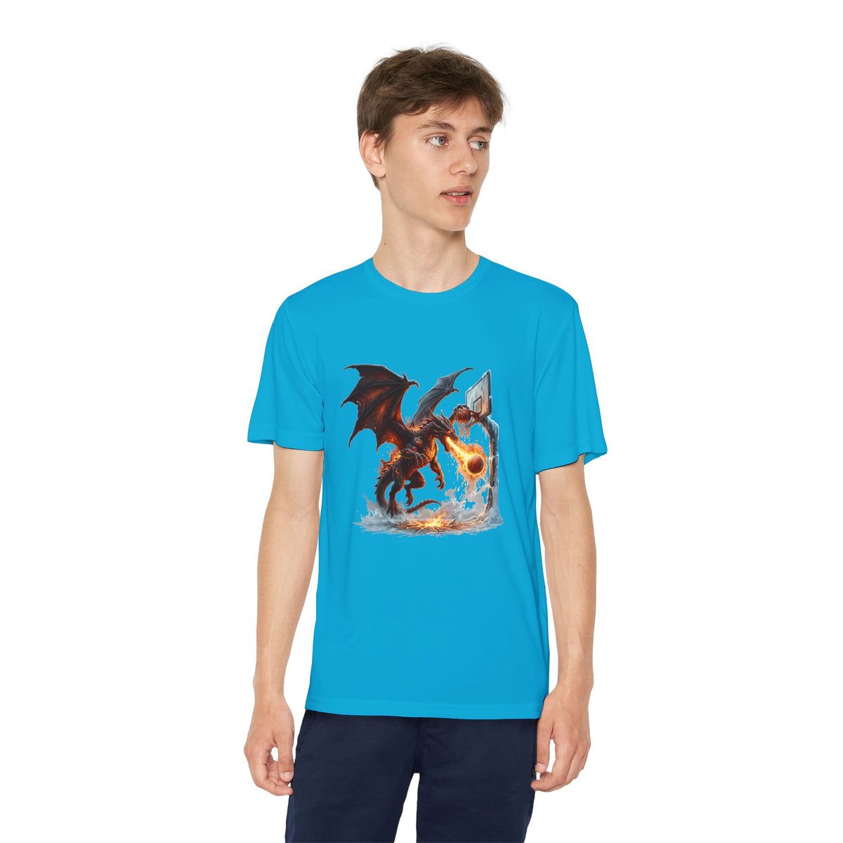 Dragon Basketball Youth Tee — Fiery Court Fantasy Shirt