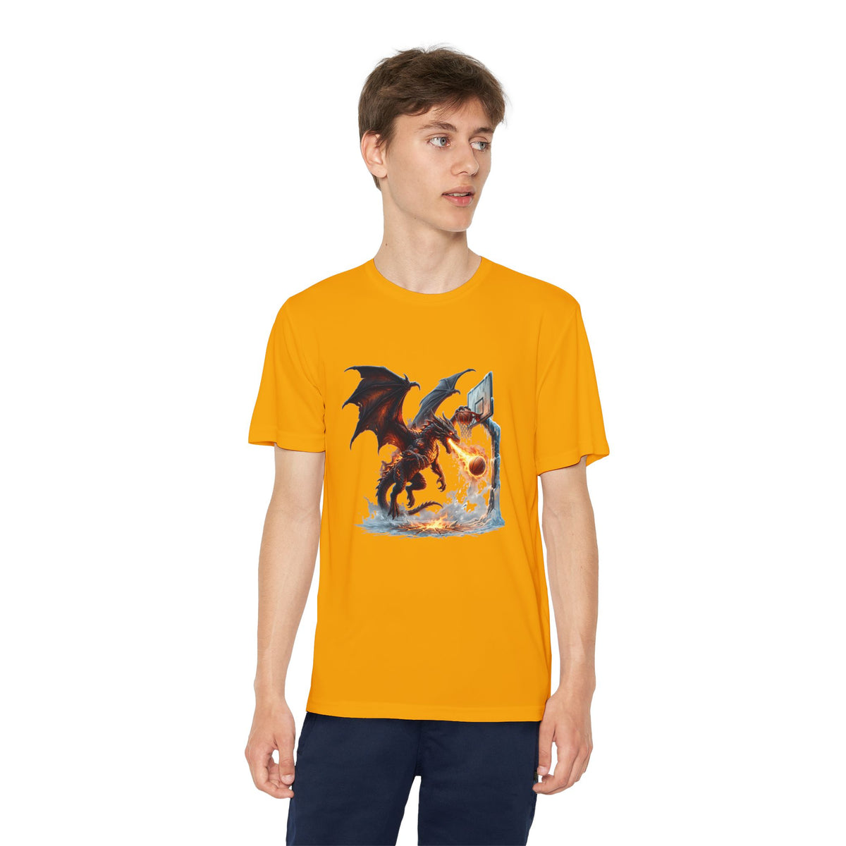 Dragon Basketball Youth Tee — Fiery Court Fantasy Shirt