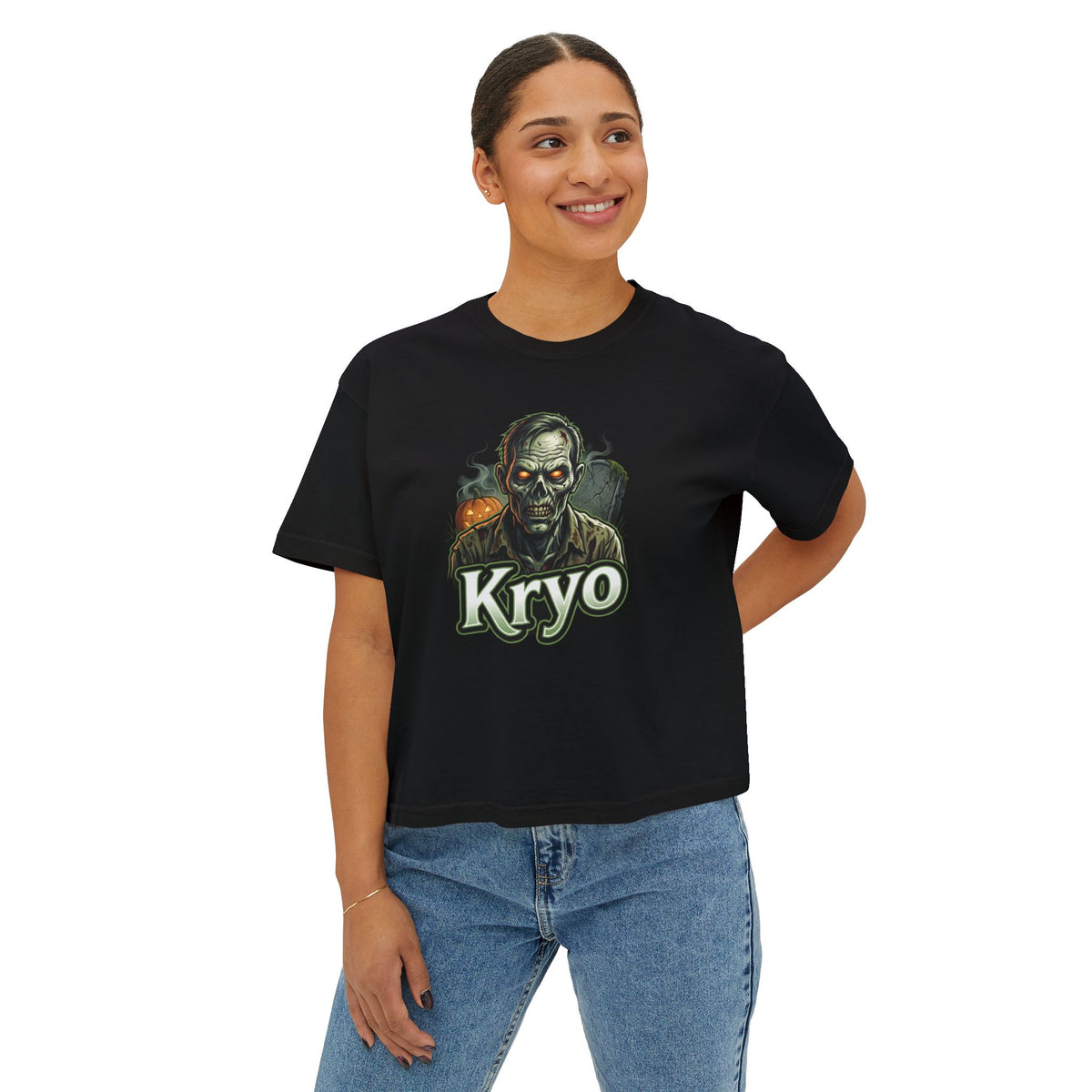 Kryo Zombie Graphic Tee — Women's Boxy Halloween Shirt