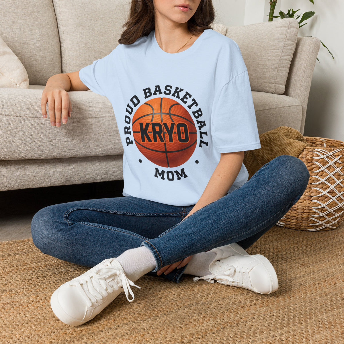 Proud Basketball Mom T-Shirt — Custom Name (KRYO) Basketball Tee