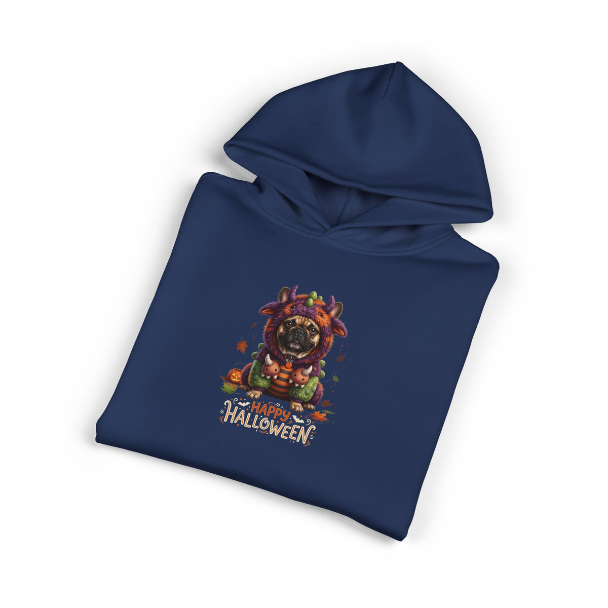 Halloween Monster Graphic Hoodie — "Happy Halloween" Sleeve Print