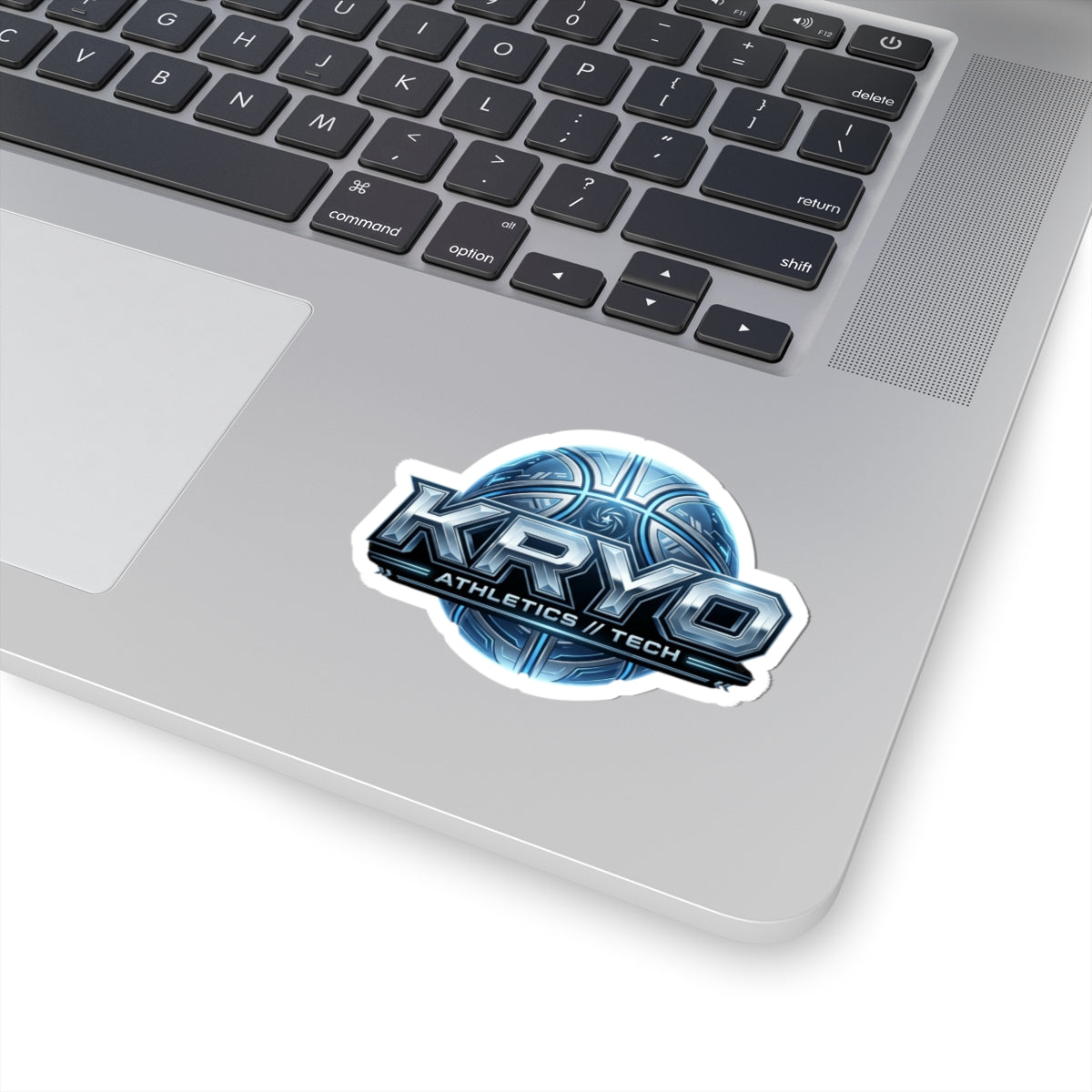 Kryo Athletics // Tech Logo Sticker — Metallic Blue Gaming & Sports Decal (Kiss-Cut)