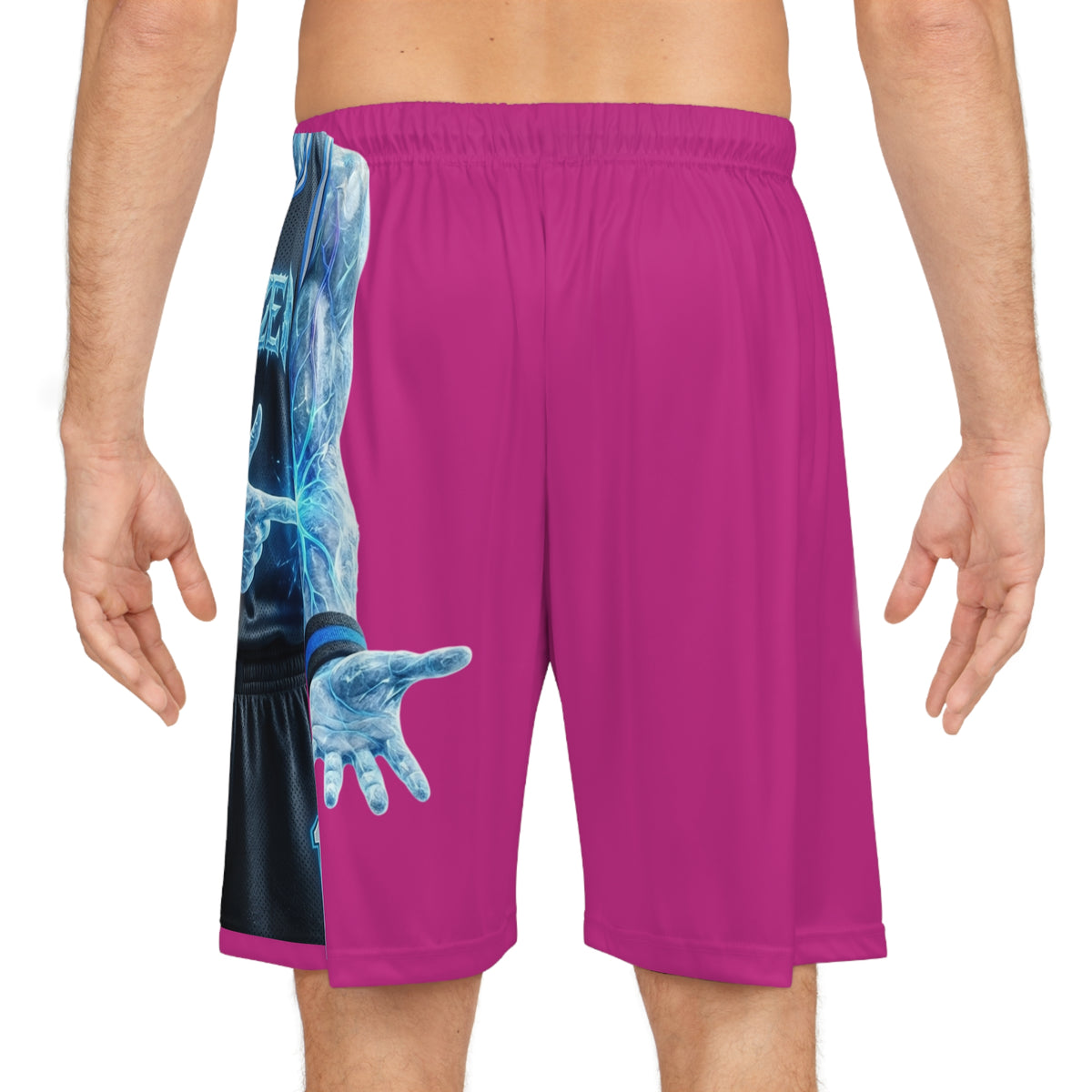 Kryo Frozen Veins Basketball Shorts — AOP Pink Player Graphic