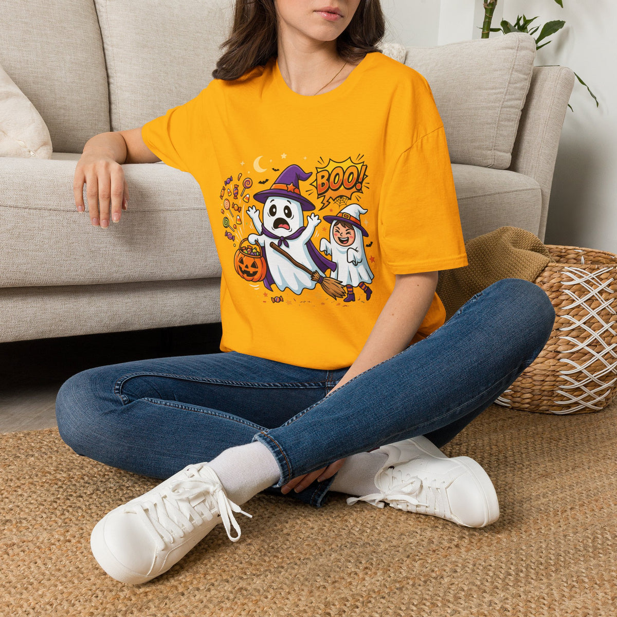 Halloween Ghost Kids T-Shirt — Cute Trick-or-Treat Boo Design