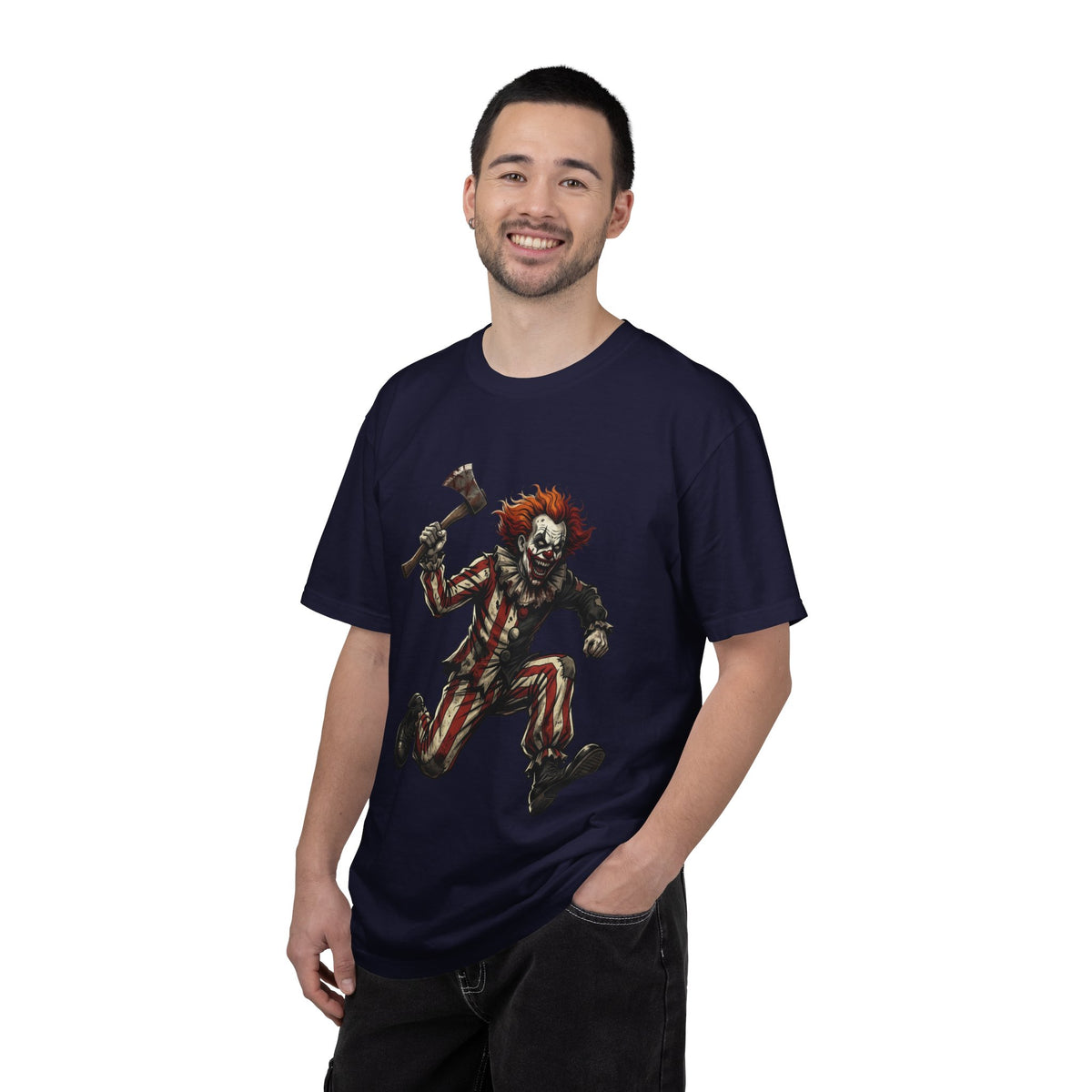 Creepy Clown Axe T-Shirt — 'KRYO' Dripping Back Graphic, Horror Halloween Tee