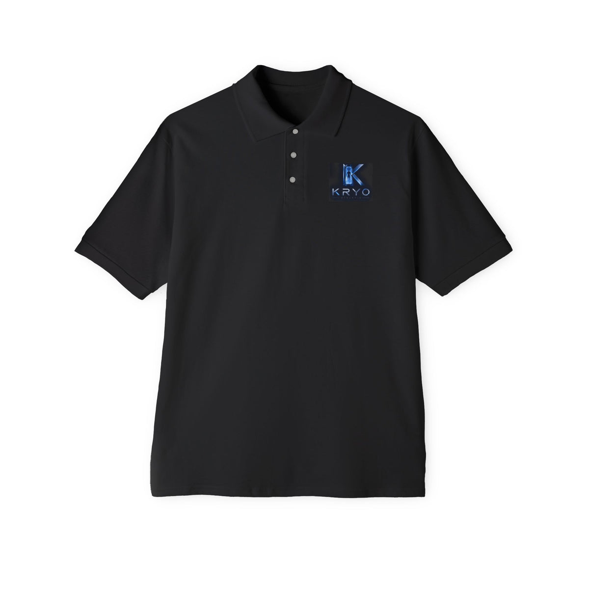 Men's Black Polo Shirt with Small KRYO Logo — Breathable Piqué Work & Golf Shirt