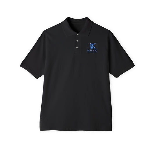 Men's Black Polo Shirt with Small KRYO Logo — Breathable Piqué Work & Golf Shirt