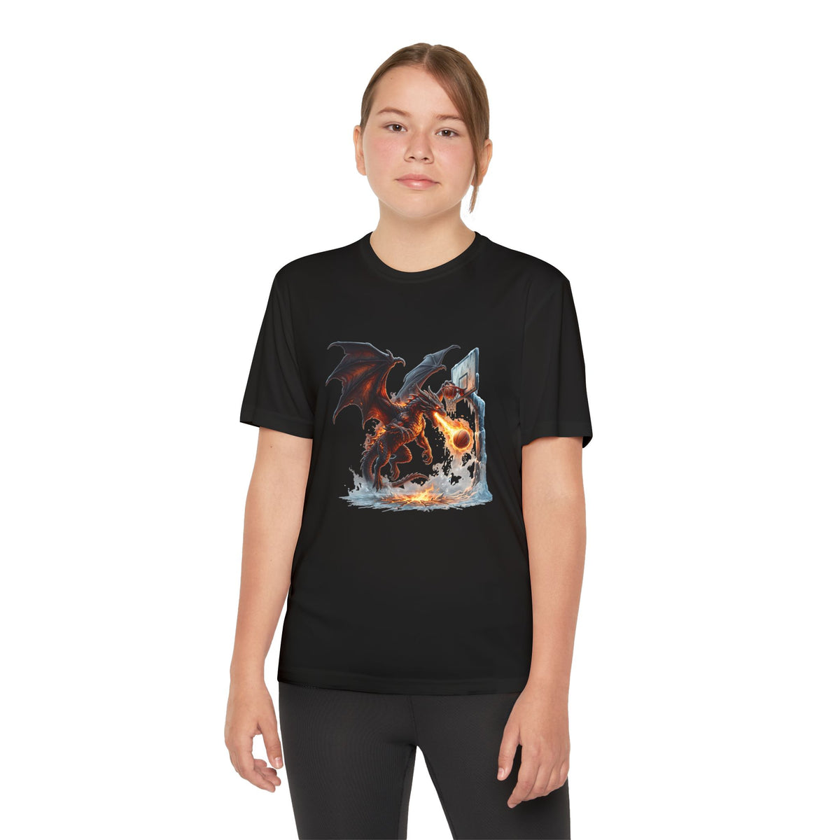 Dragon Basketball Youth Tee — Fiery Court Fantasy Shirt