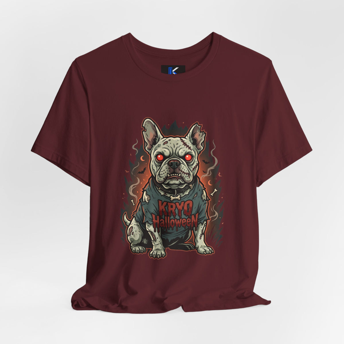 KRYO Halloween Zombie Dog T-Shirt — Creepy French Bulldog Graphic Tee