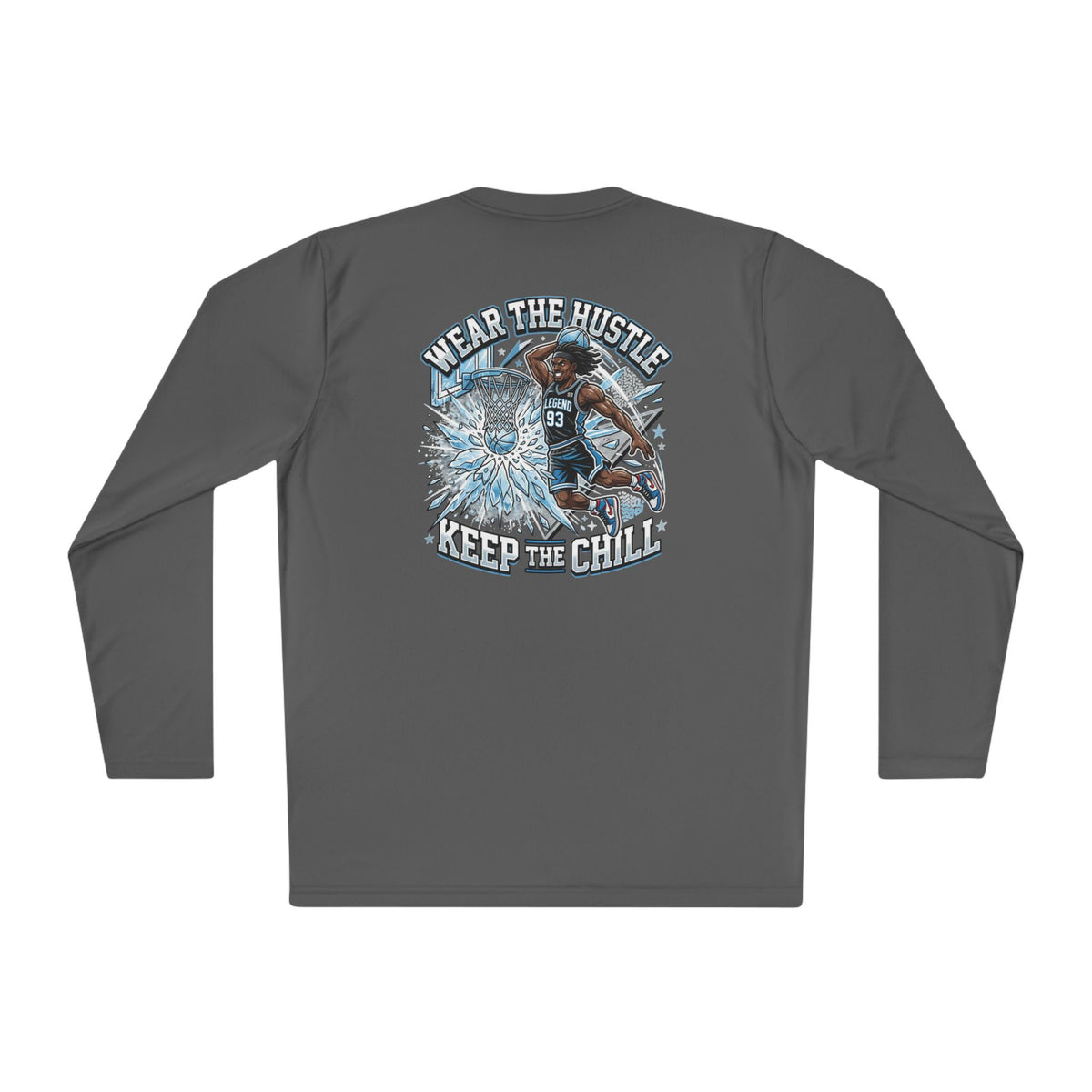 Kryo Long Sleeve Tee — 'Fear the Hustle, Keep the Chill' Graphic Basketball Design