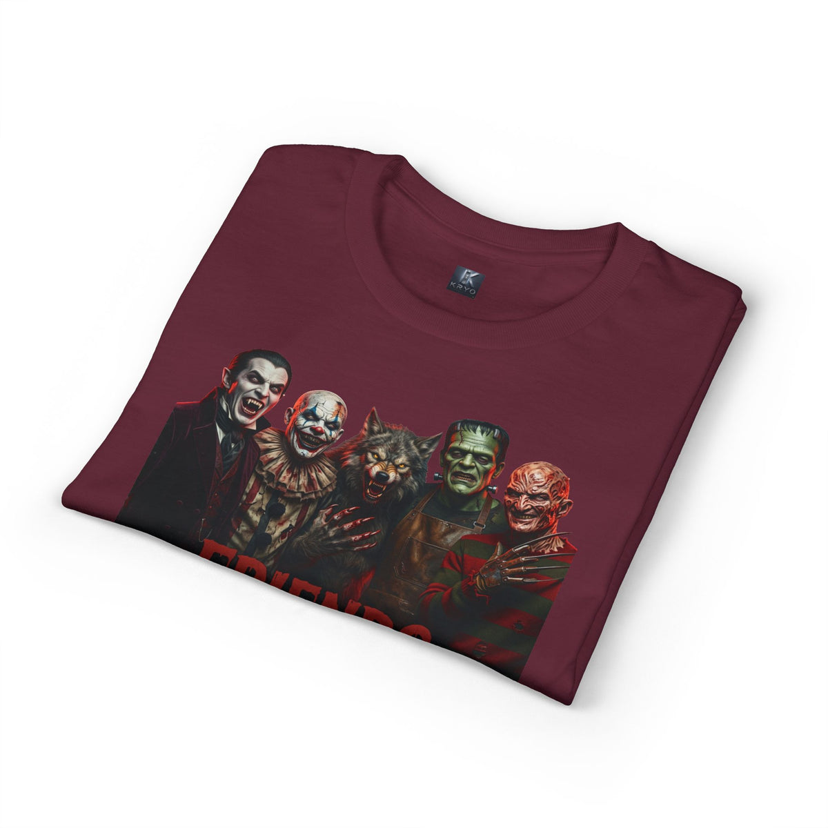 Kryo Horror Icons “Friends” T-Shirt – Vintage Killer Villains Halloween Tee