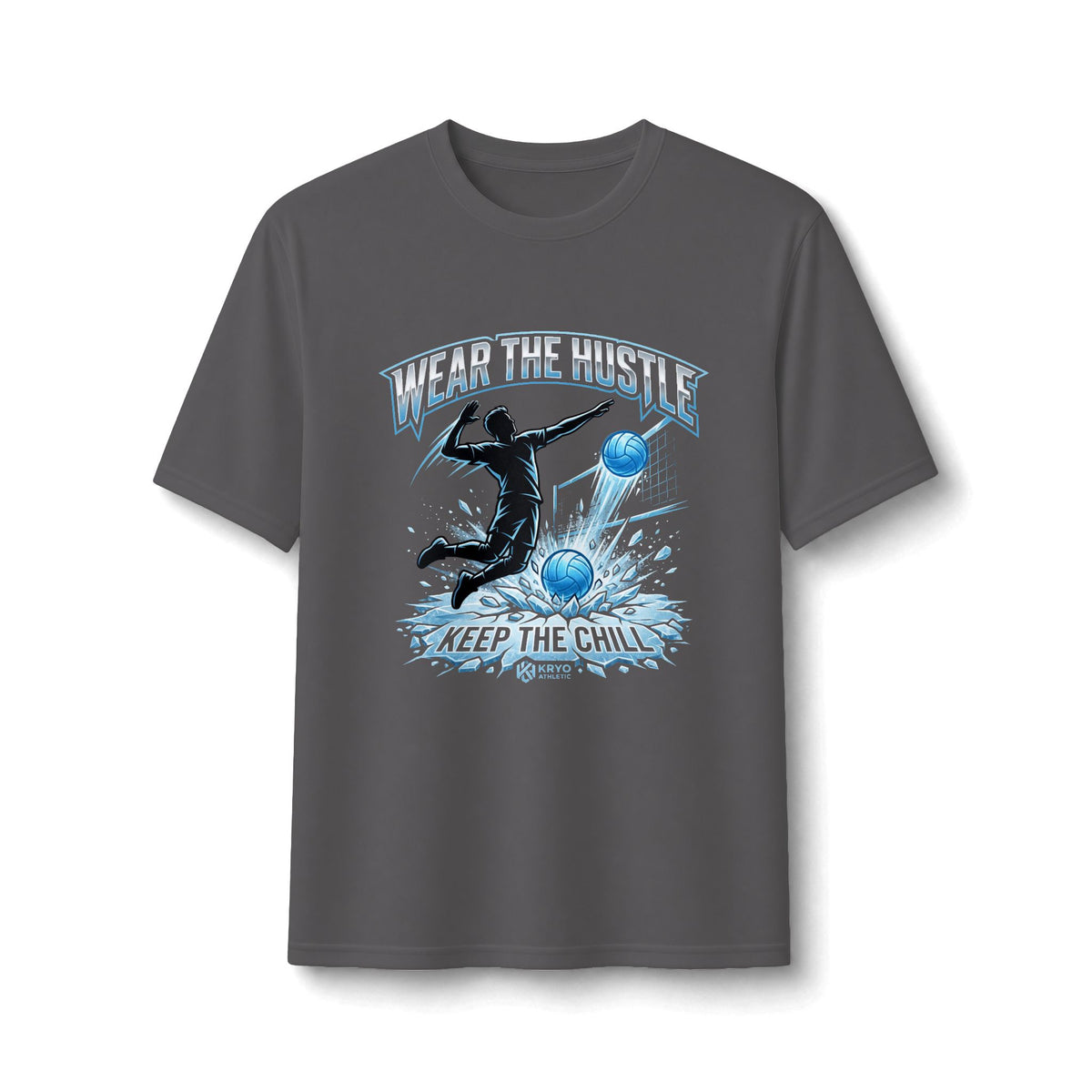 Volleyball Hustle Performance Tee — "Wear the Hustle" Athletic Soccer Shirt